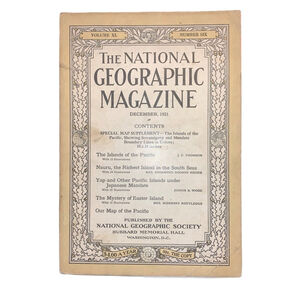 Dec 1921 National Geographic Magazine, no map